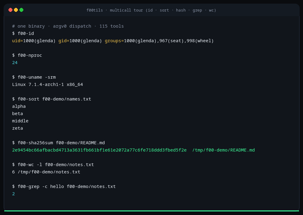 Multicall tour across id sort hash grep wc